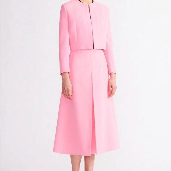 Emilia Wickstead SATO SKIRT IN PINK DOUBLE CREPE - Picture 1 of 10